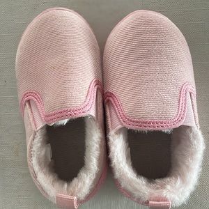 Pink fuzzy kid shoes